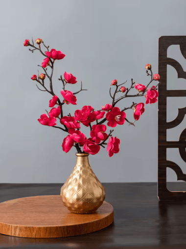 Artificial Plum Blossom Branch Silk Peach Blossom Flowers for Spring & Event Decor