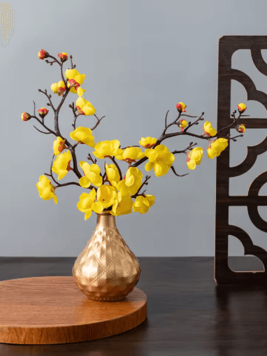 Artificial Plum Blossom Branch Silk Peach Blossom Flowers for Spring & Event Decor
