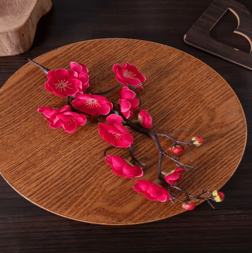 Artificial Plum Blossom Branch Silk Peach Blossom Flowers for Spring & Event Decor