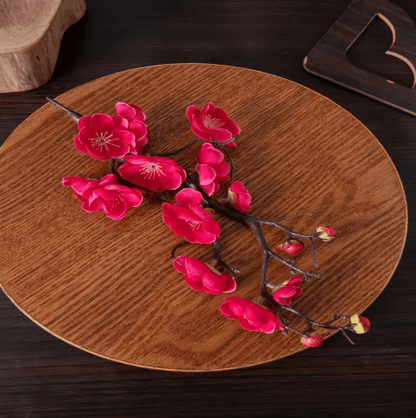 Artificial Plum Blossom Branch Silk Peach Blossom Flowers for Spring & Event Decor