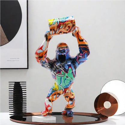 Bucket Lift gorilla statue for Modern Home Decor