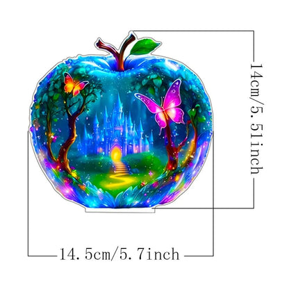 Crystal Apple Figurine Paperweight - Elegant Apple Paperweight Glass Apple Decor for Desk and Home