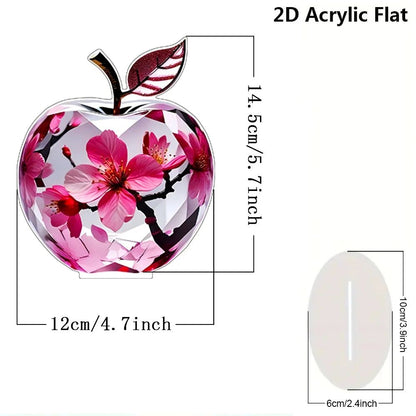 Crystal Apple Figurine Paperweight - Elegant Apple Paperweight Glass Apple Decor for Desk and Home