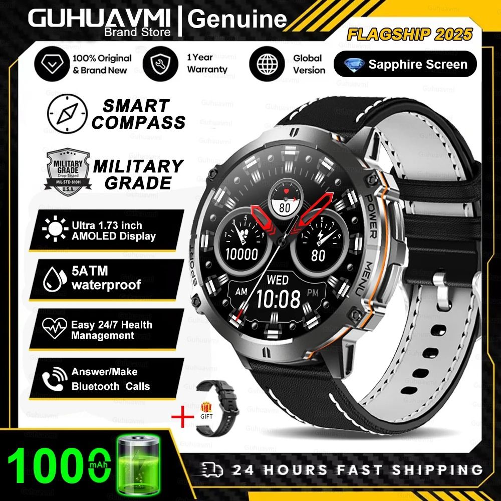 T-Rex 3 Military-Grade AMOLED Smart Watch with GPS, Compass, and Bluetooth Call