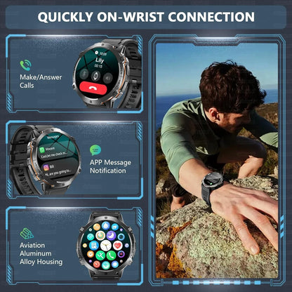 T-Rex 3 Military-Grade AMOLED Smart Watch with GPS, Compass, and Bluetooth Call
