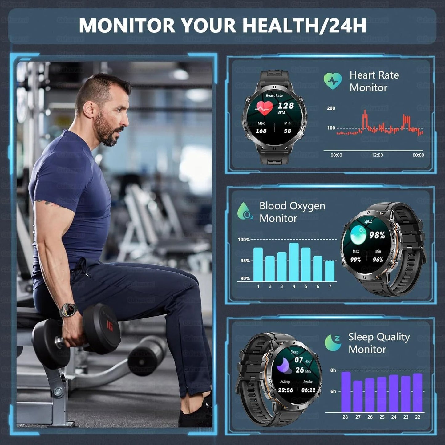 T-Rex 3 Military-Grade AMOLED Smart Watch with GPS, Compass, and Bluetooth Call
