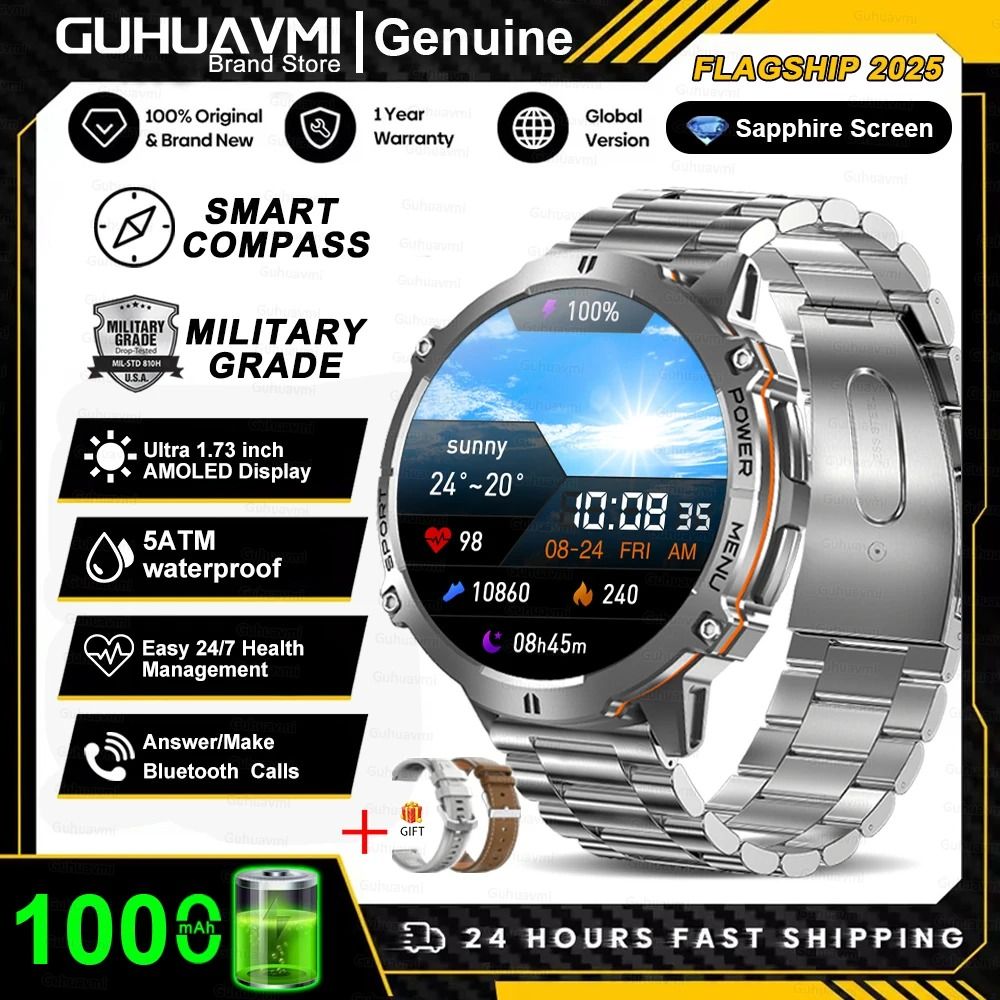T-Rex 3 Military-Grade AMOLED Smart Watch with GPS, Compass, and Bluetooth Call