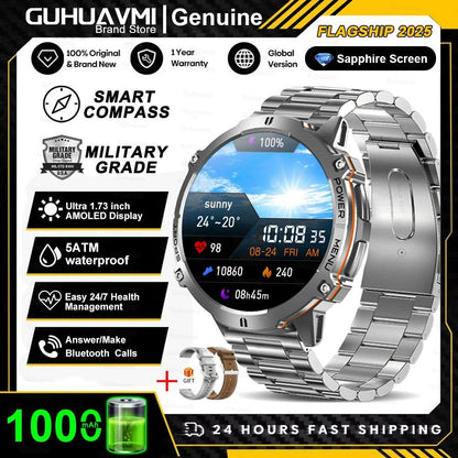 T-Rex 3 Military-Grade AMOLED Smart Watch with GPS, Compass, and Bluetooth Call