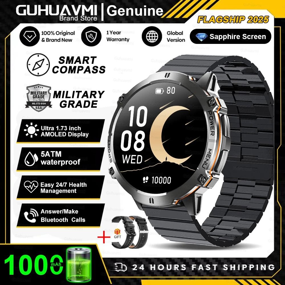 T-Rex 3 Military-Grade AMOLED Smart Watch with GPS, Compass, and Bluetooth Call