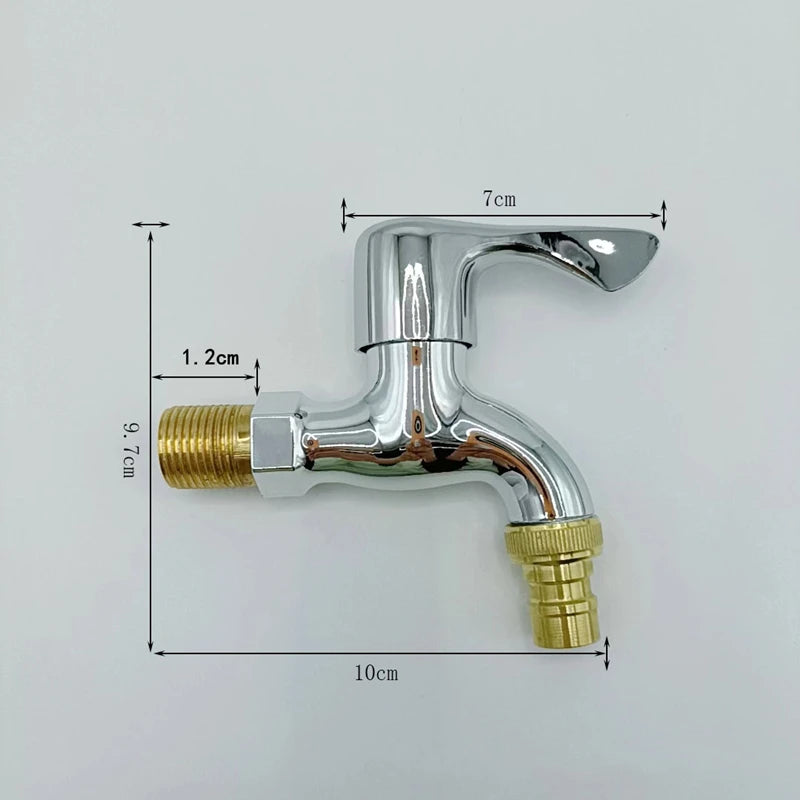 Wall Mounted Garden Water Tap with Quick Connector Durable Hose Faucet for Balcony & Outdoor Use