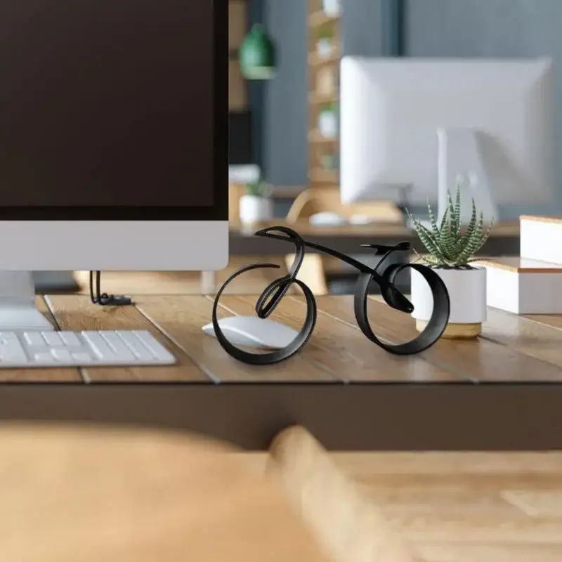 Minimalist Acrylic Bicycle Sculpture – Modern Desk Decor Ornament, Creative Office & Home Accent Gift