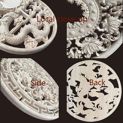 Hand-Carved Wooden Floral Applique – Decorative Furniture Onlay Accent for Doors, Cabinets & Home Decor