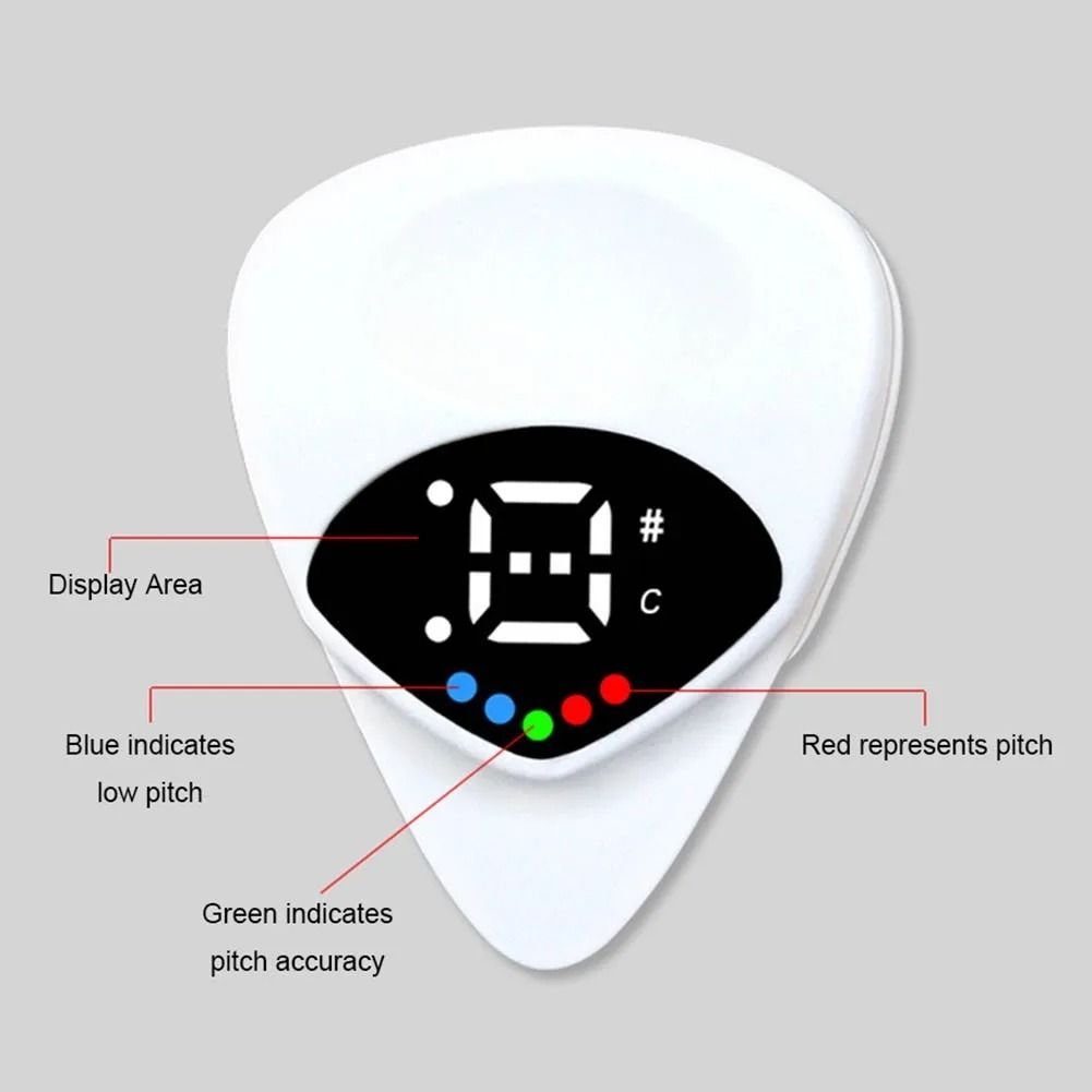 2-in-1 Guitar Pick Tuner – Integrated Digital Precision Tuner & Performance Pick – Professional String Accessory