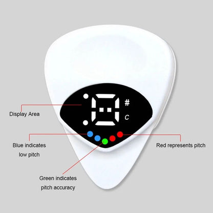 2-in-1 Guitar Pick Tuner – Integrated Digital Precision Tuner & Performance Pick – Professional String Accessory