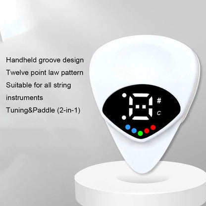 2-in-1 Guitar Pick Tuner – Integrated Digital Precision Tuner & Performance Pick – Professional String Accessory