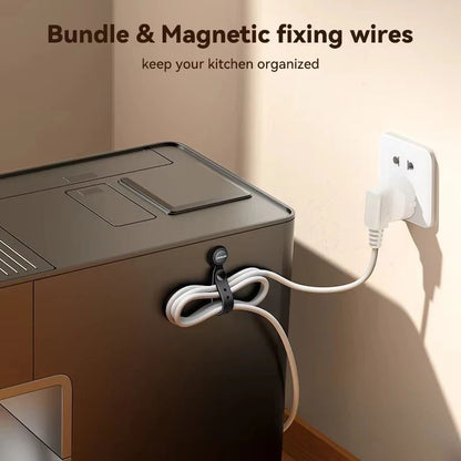 Magnetic Cable Management Ties – Adjustable 4.5 in Wire Organizer Straps – Professional High-Grip Hook & Loop (6pcs)