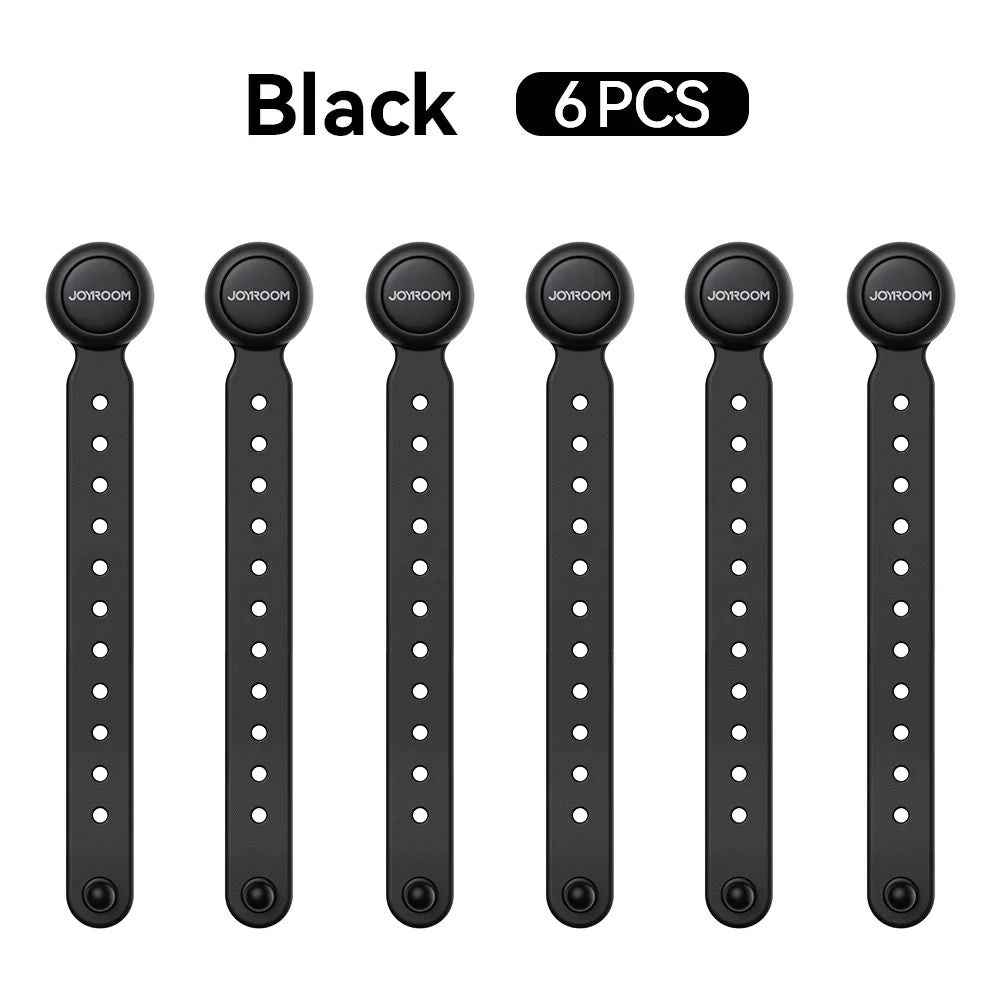 Magnetic Cable Management Ties – Adjustable 4.5 in Wire Organizer Straps – Professional High-Grip Hook & Loop (6pcs)