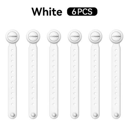 Magnetic Cable Management Ties – Adjustable 4.5 in Wire Organizer Straps – Professional High-Grip Hook & Loop (6pcs)