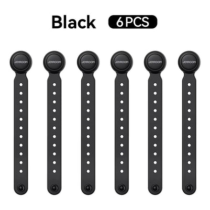 Magnetic Cable Management Ties – Adjustable 4.5 in Wire Organizer Straps – Professional High-Grip Hook & Loop (6pcs)