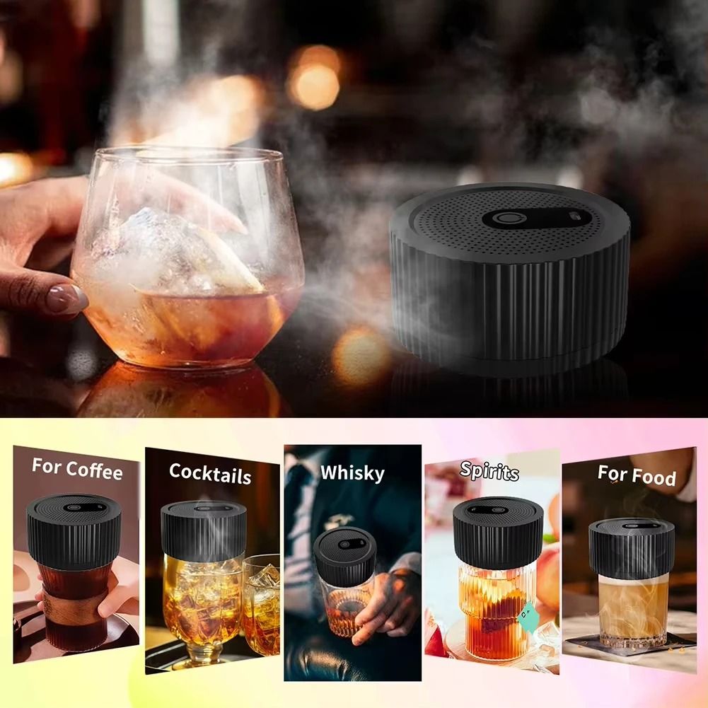 Electric Cocktail Smoke Infuser – Professional Whiskey & Champagne Smoker Kit with 6 Wood Chip Blends