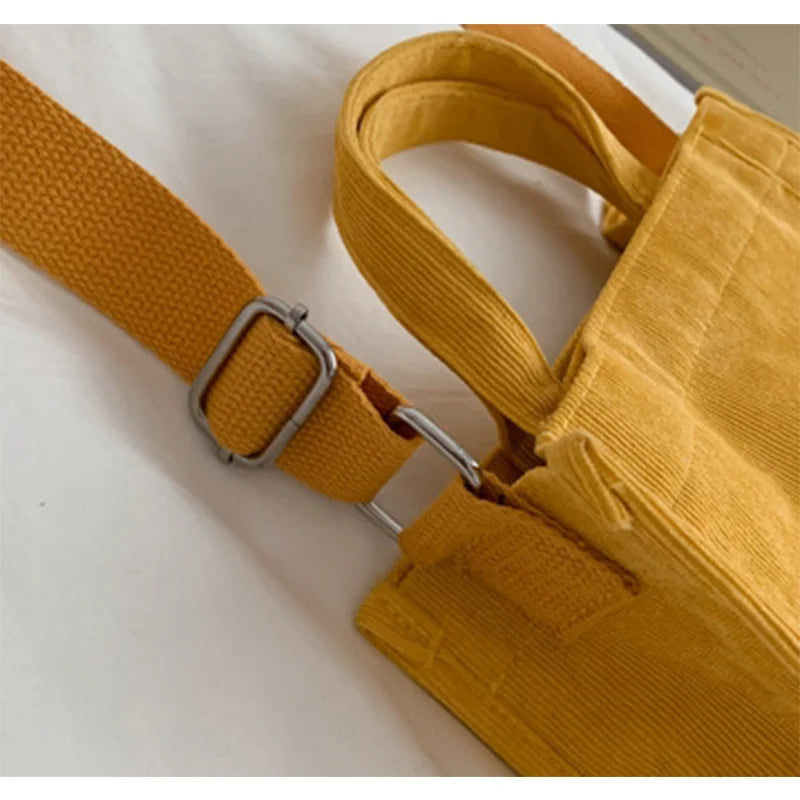 Corduroy Tote Shoulder Bag for Women Large Capacity Crossbody Handbag