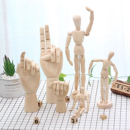 Wooden Artist Mannequin with Gift Box – Adjustable Drawing Figure Model with Movable Limbs for Art & Decor