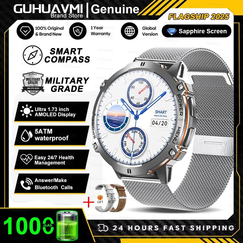 T-Rex 3 Military Grade Smartwatch | 10ATM Waterproof & GPS | Executive 1000mAh Battery AMOLED Sports System