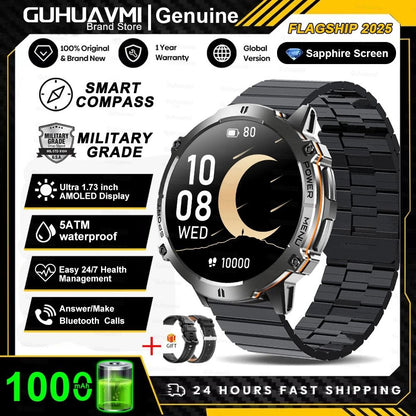 T-Rex 3 Military Grade Smartwatch | 10ATM Waterproof & GPS | Executive 1000mAh Battery AMOLED Sports System