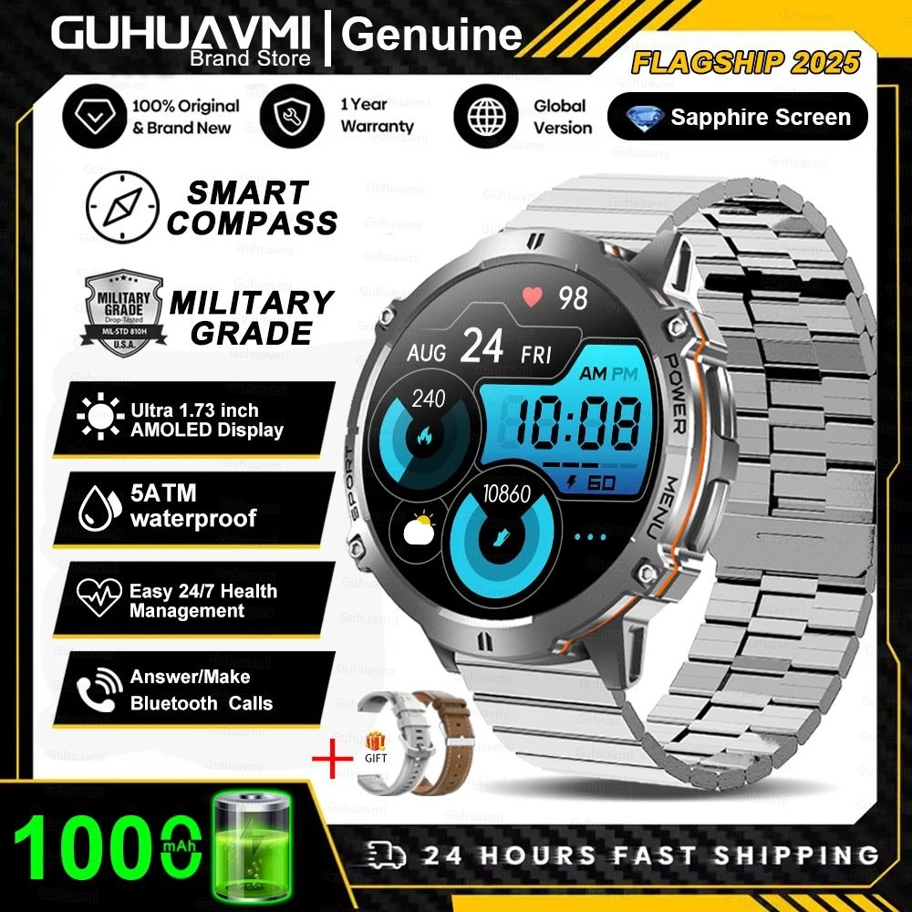 T-Rex 3 Military Grade Smartwatch | 10ATM Waterproof & GPS | Executive 1000mAh Battery AMOLED Sports System