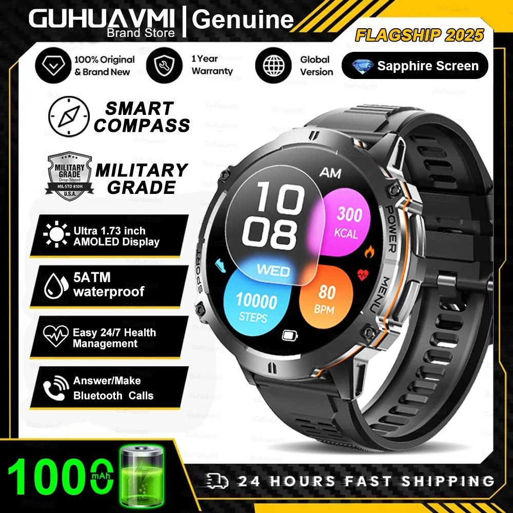 T-Rex 3 Military Grade Smartwatch | 10ATM Waterproof & GPS | Executive 1000mAh Battery AMOLED Sports System