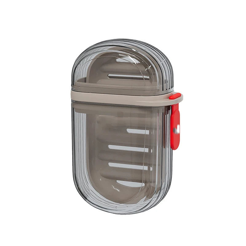 Leakproof Travel Soap Case with Drain Tray Portable Soap Box for Trips, Gym and Camping