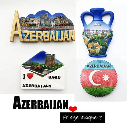 Azerbaijan Baku Fridge Magnet 3D Travel Souvenir Decor