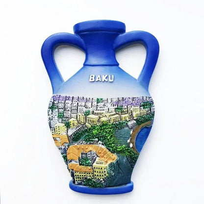 Azerbaijan Baku Fridge Magnet 3D Travel Souvenir Decor