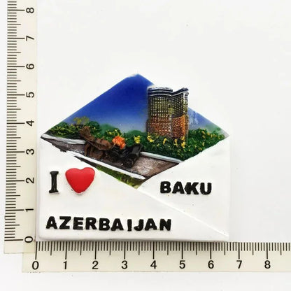 Azerbaijan Baku Fridge Magnet 3D Travel Souvenir Decor