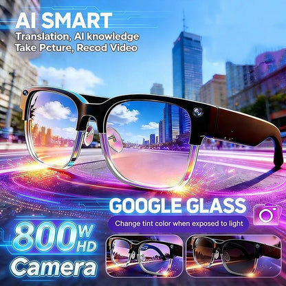 4K AI Translation Smart Glasses with Camera, Bluetooth Calls & Voice Assistant