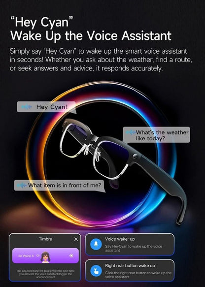 4K AI Translation Smart Glasses with Camera, Bluetooth Calls & Voice Assistant