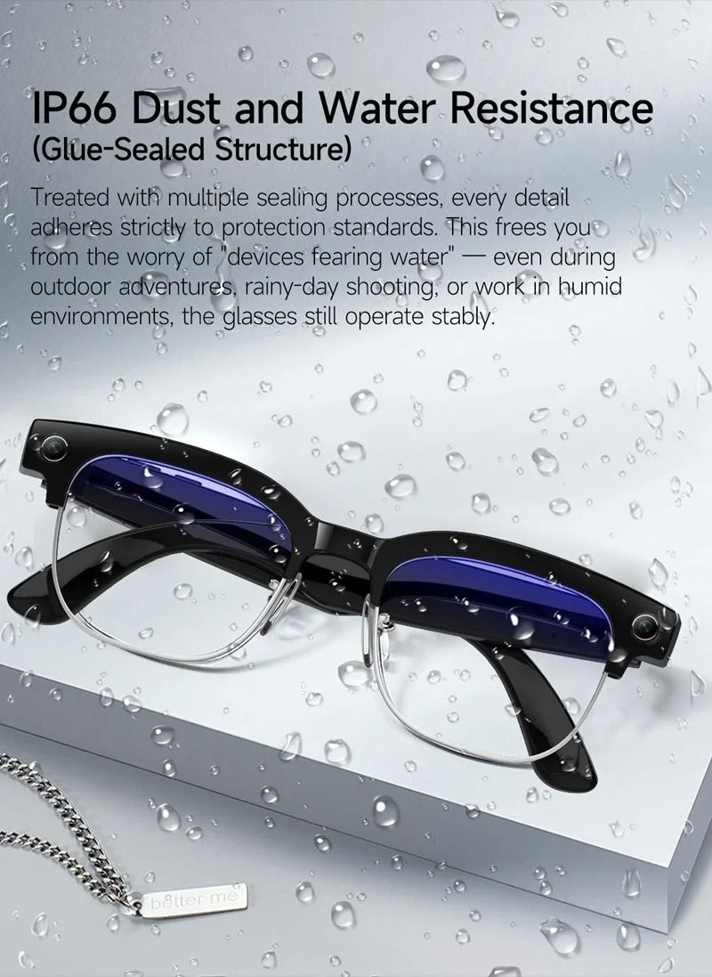 4K AI Translation Smart Glasses with Camera, Bluetooth Calls & Voice Assistant
