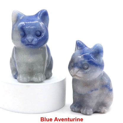 Amethyst Crystal Cat Figurine – Hand-Carved Healing Stone Statue for Meditation & Home Decor
