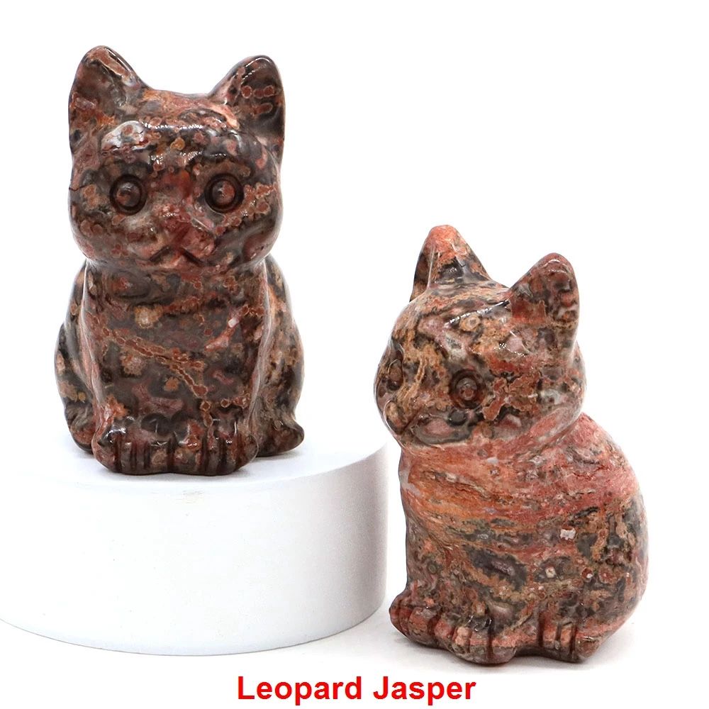 Amethyst Crystal Cat Figurine – Hand-Carved Healing Stone Statue for Meditation & Home Decor