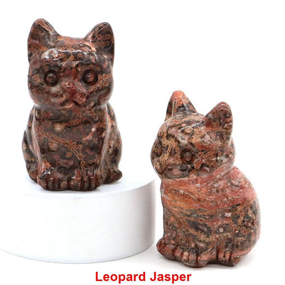 Amethyst Crystal Cat Figurine – Hand-Carved Healing Stone Statue for Meditation & Home Decor