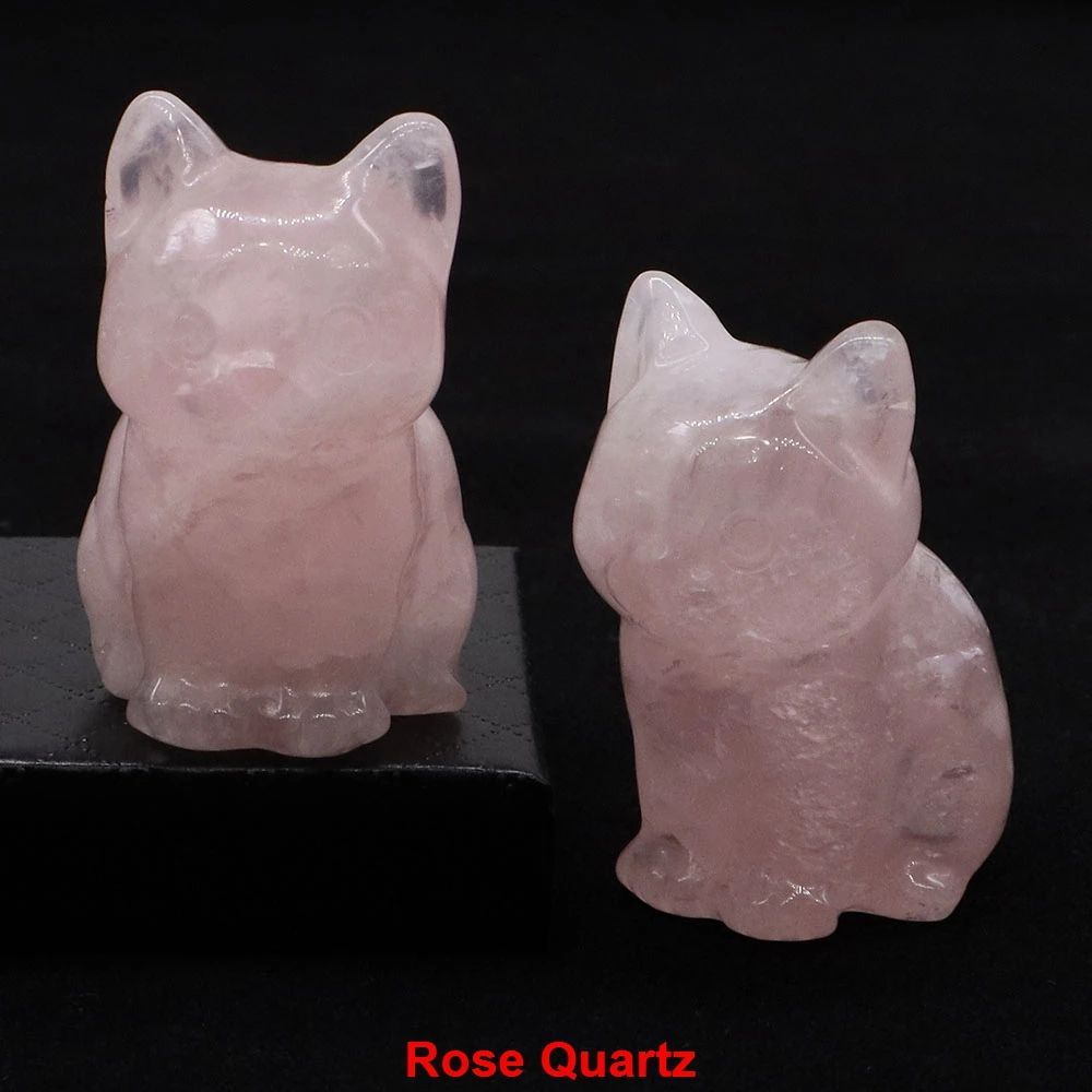 Amethyst Crystal Cat Figurine – Hand-Carved Healing Stone Statue for Meditation & Home Decor