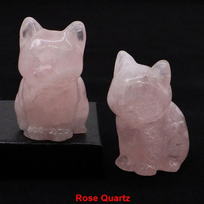 Amethyst Crystal Cat Figurine – Hand-Carved Healing Stone Statue for Meditation & Home Decor