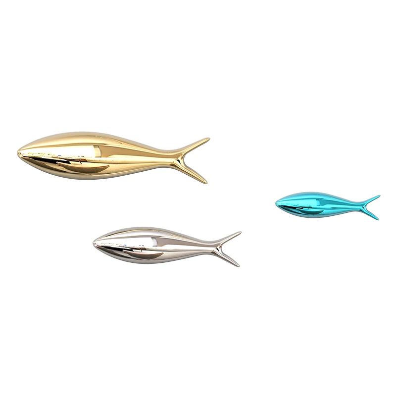 3D Electroplated Fish Wall Decor Set – Modern Metallic Art for Living Room & Restaurant Walls