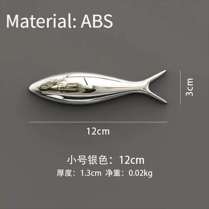3D Electroplated Fish Wall Decor Set – Modern Metallic Art for Living Room & Restaurant Walls