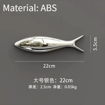 3D Electroplated Fish Wall Decor Set – Modern Metallic Art for Living Room & Restaurant Walls