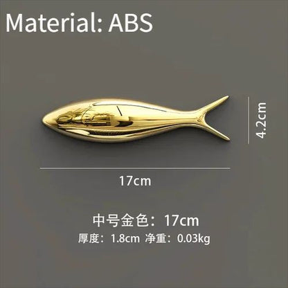 3D Electroplated Fish Wall Decor Set – Modern Metallic Art for Living Room & Restaurant Walls