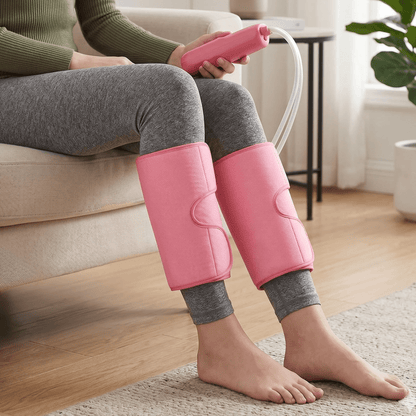 Air Compression Calf Massager with Handheld Controller, Leg Massager for Circulation, Pain Relief for Edema, Muscles