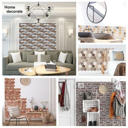 3D Peel-and-Stick Brick Wall Panels – Waterproof PVC Foam Wallpaper Tiles for Stylish Home Makeovers