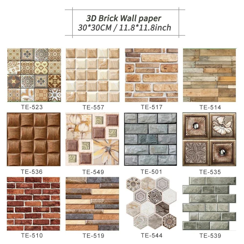 3D Peel-and-Stick Brick Wall Panels – Waterproof PVC Foam Wallpaper Tiles for Stylish Home Makeovers