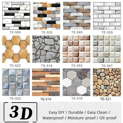 3D Peel-and-Stick Brick Wall Panels – Waterproof PVC Foam Wallpaper Tiles for Stylish Home Makeovers